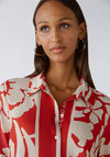 Oui Paisley Print Silk Touch Blouse, Red & White