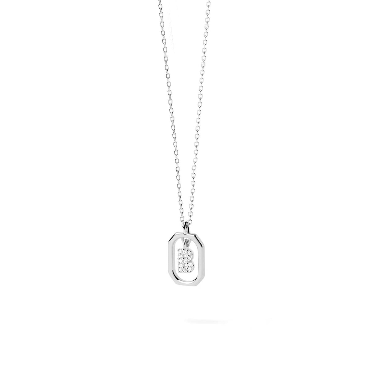 PDPAOLA Mini CZ Initials Necklace, Silver