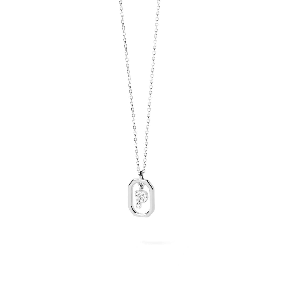 PDPAOLA Mini CZ Initials Necklace, Silver