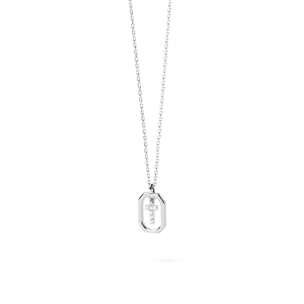 PDPAOLA Mini CZ Initials Necklace, Silver