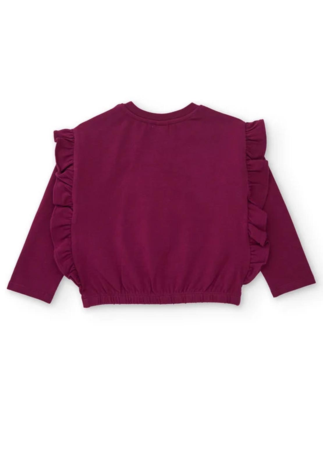 Tuc Tuc Mini Girl Floral Ruffle Sweater, Wine