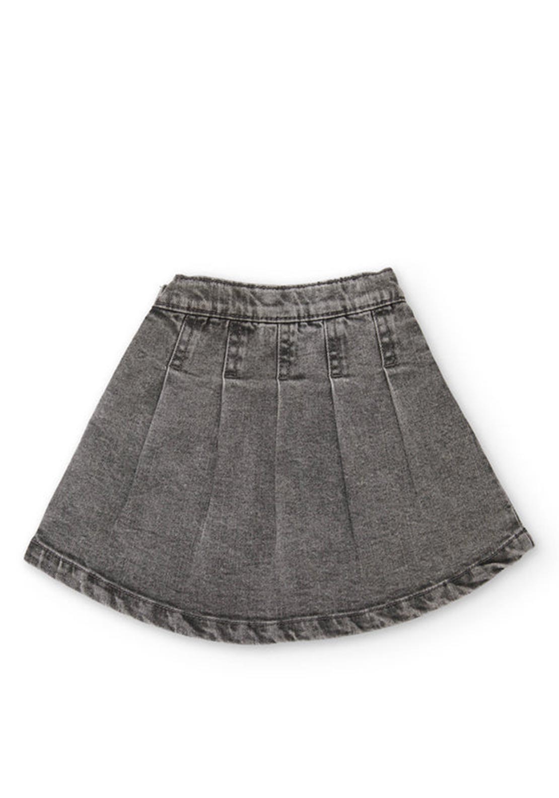 Tuc Tuc Mini Girl Heart Denim Skirt, Grey