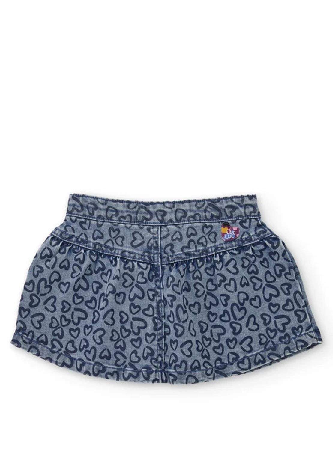 Tuc Tuc Mini Girl Heart Denim Skirt, Blue