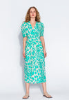 Kameya Leopard Inspired Print Long Dress, Turquoise