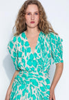 Kameya Leopard Inspired Print Long Dress, Turquoise