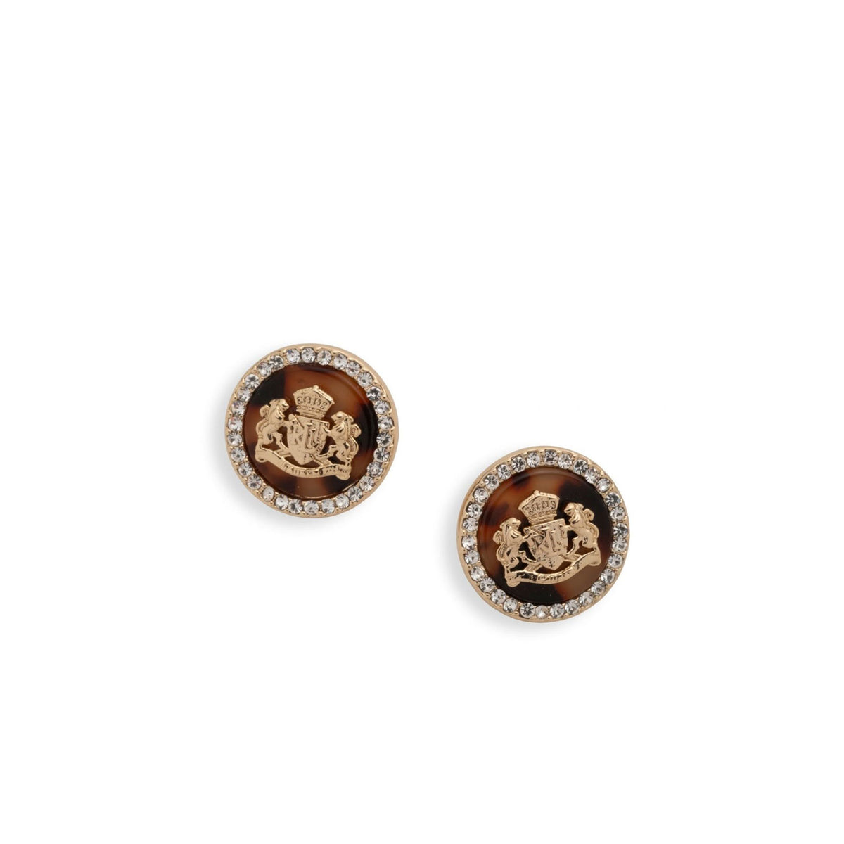 Ralph Lauren Tortoise Pavé Crest Stud Earrings, Gold