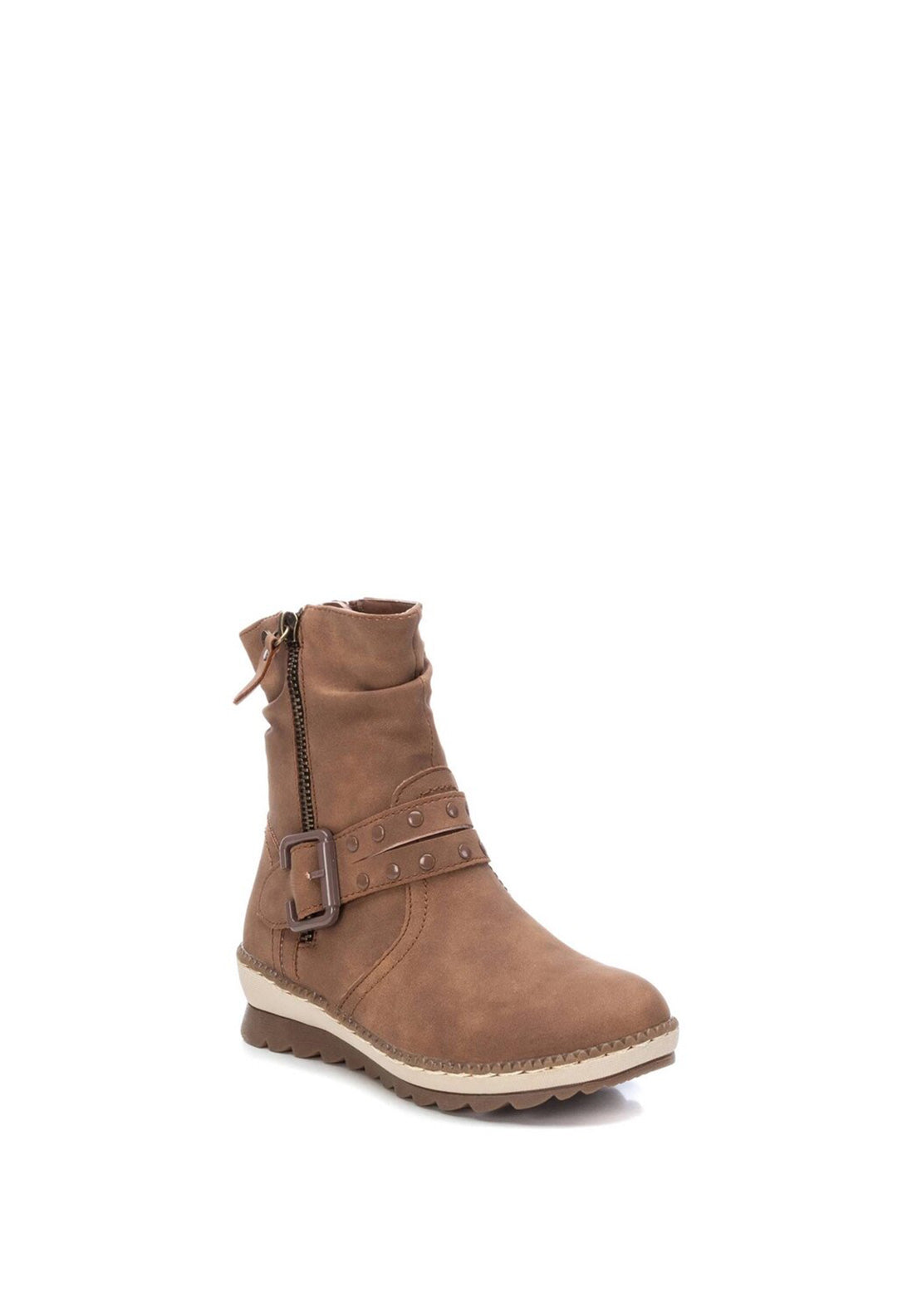 XTI Girls Buckle Ankle Boots, Camel
