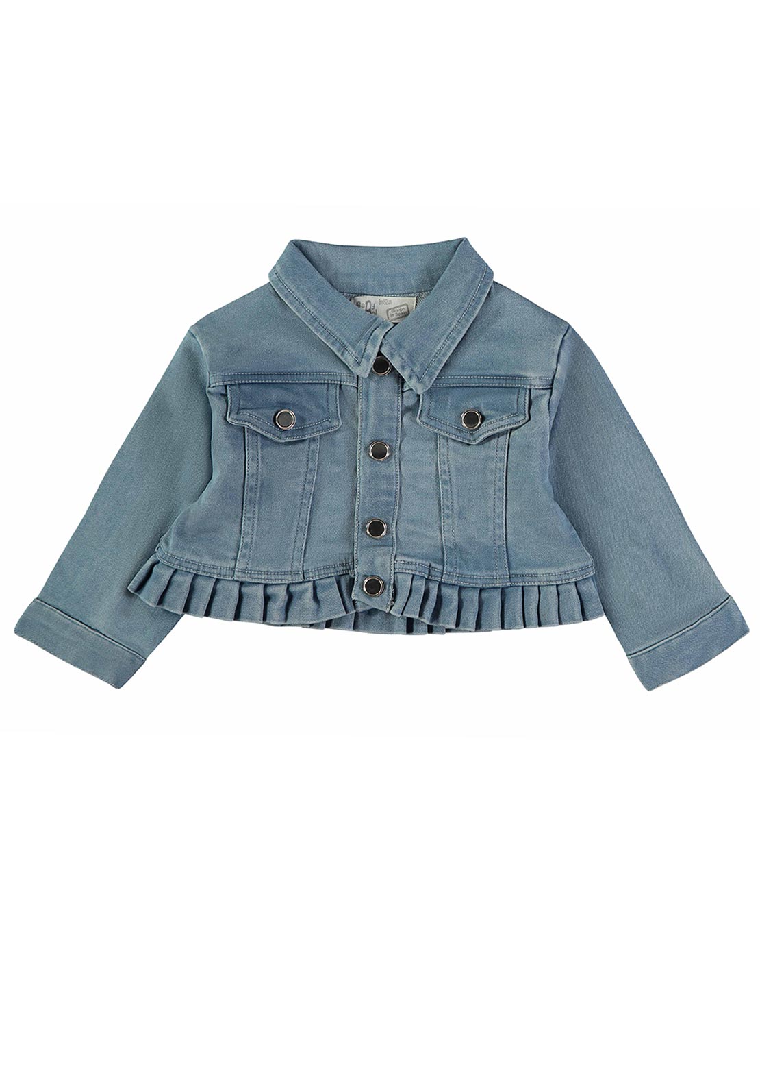 Babybol Baby Girl Long Sleeve Denim Jacket, Blue