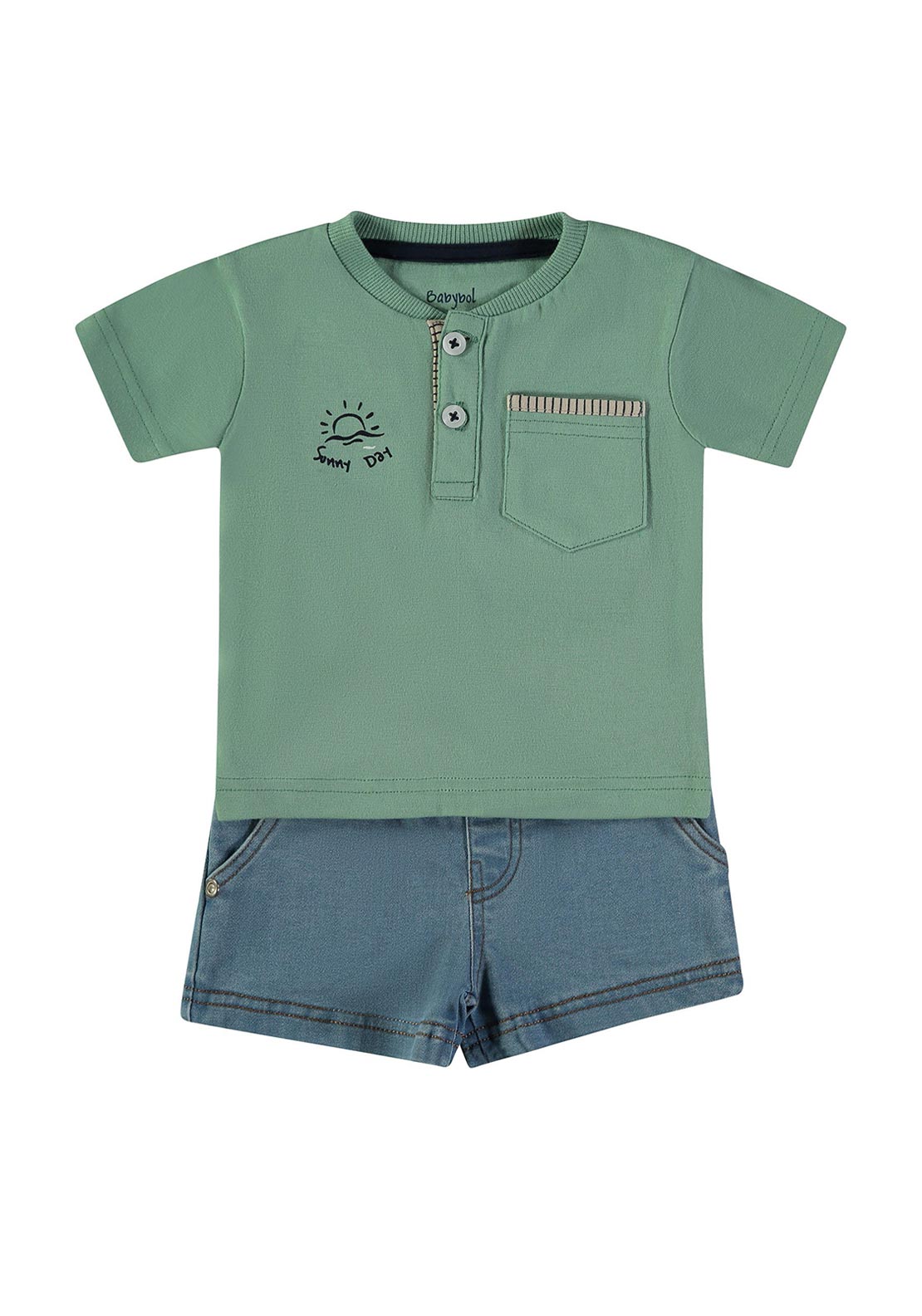 Babybol Baby Boy Sunny Day Tee and Short Set, Green
