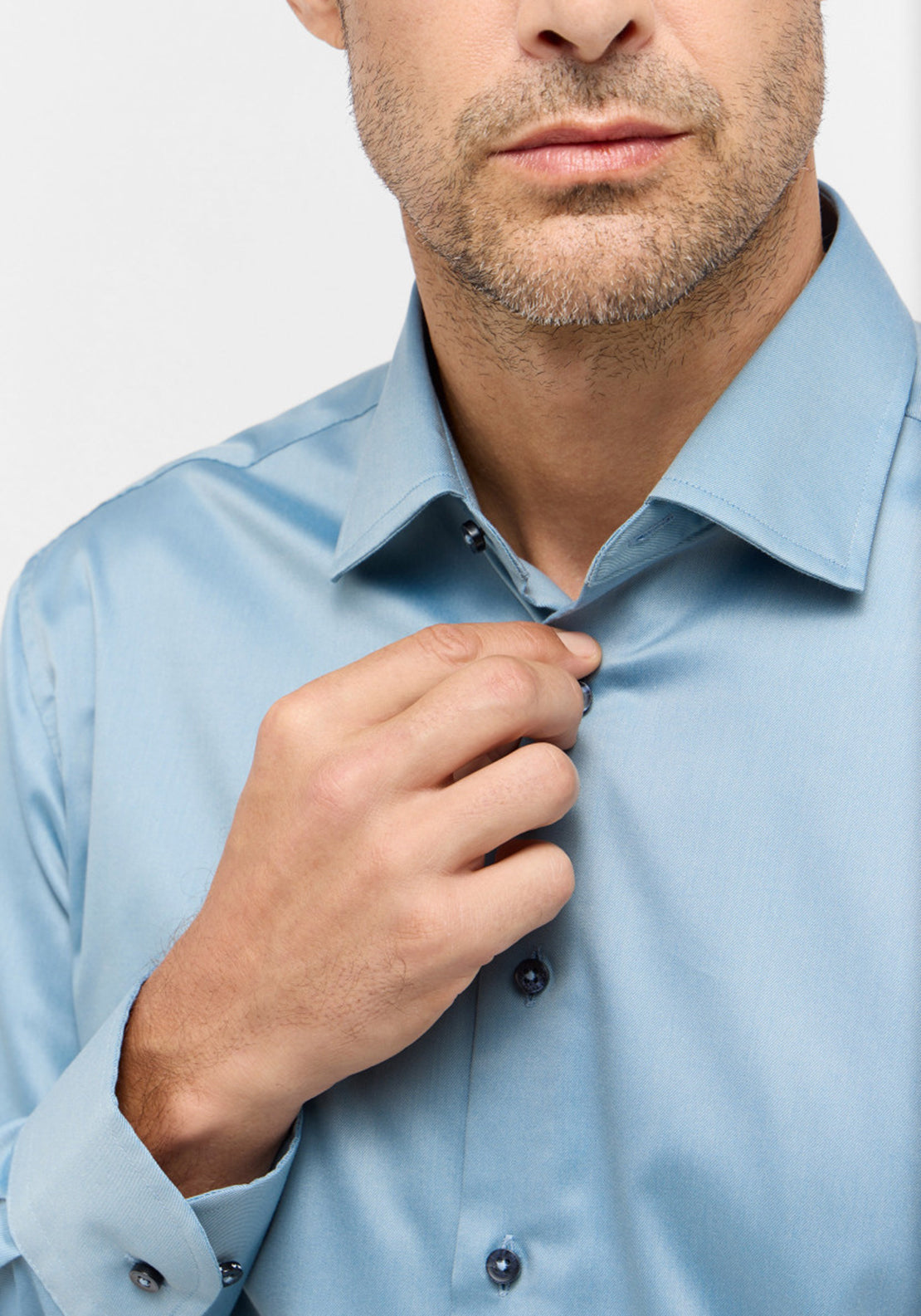 1863 By Eterna Modern Fit Luxury Shirt, Duck Egg Blue