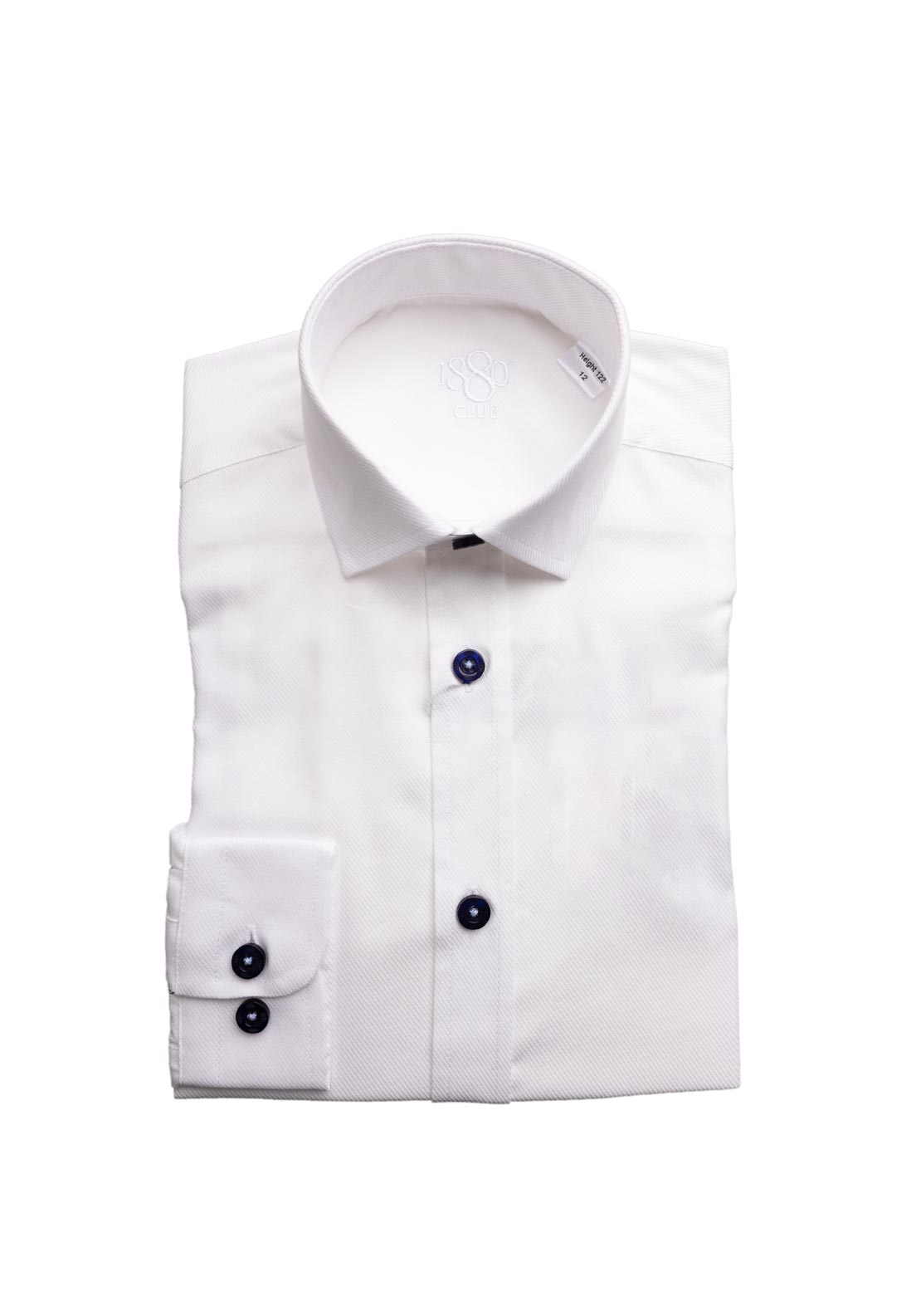 1880 Club Boys Cadiz Blue Textured Shirt With Navy Buttons main image 1