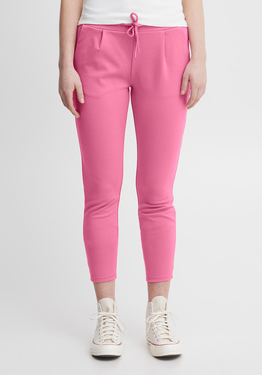 Ichi Kate Cropped Jogger Trousers, Super Pink McElhinneys