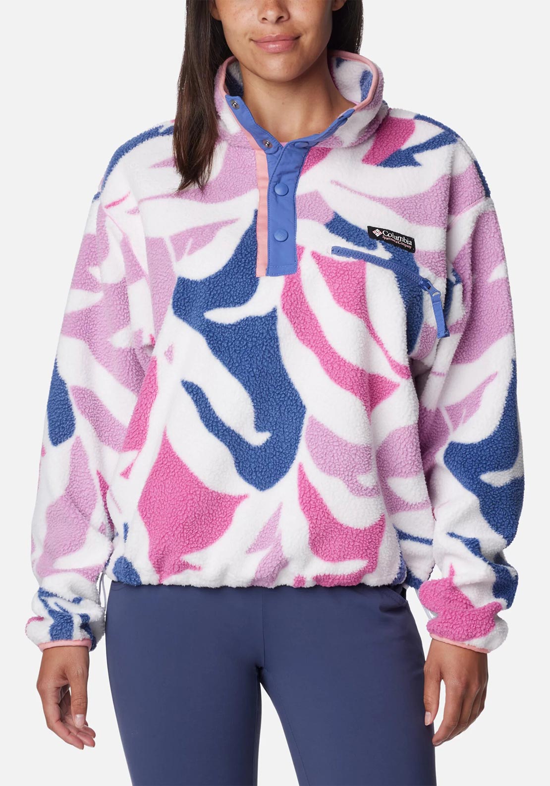 Columbia Womens Helvetia™ Half Snap Fleece, Cosmos Floristic