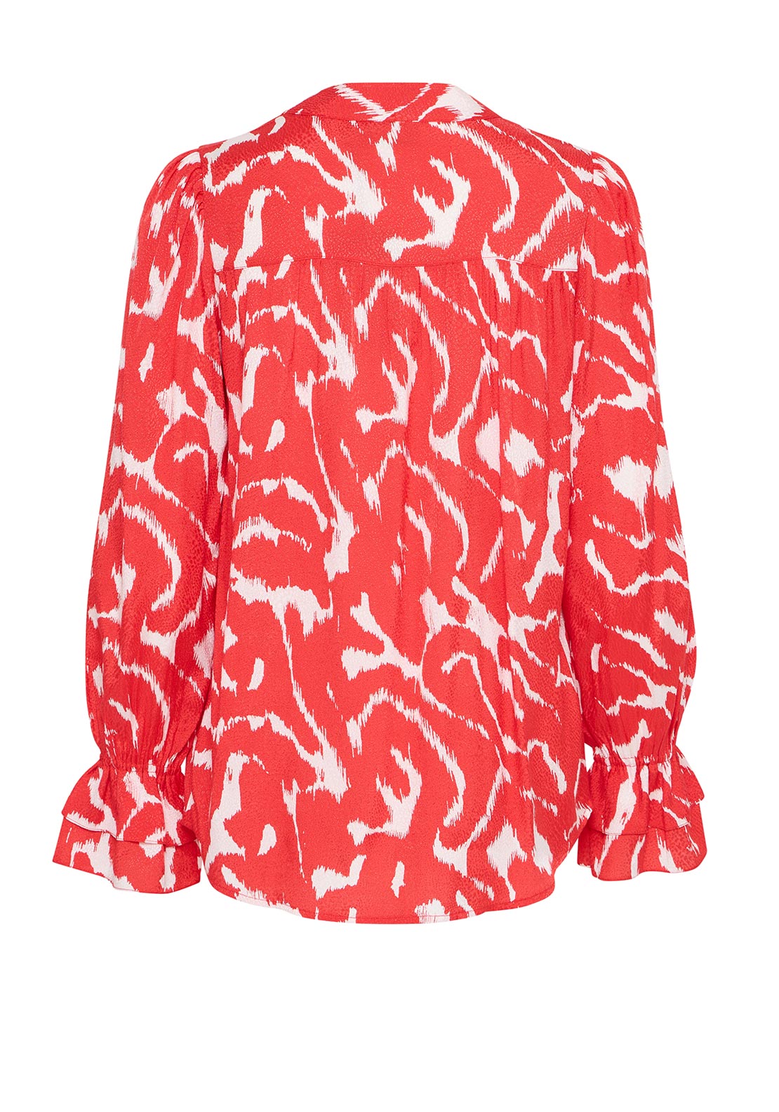 Fransa Dotte Printed Woven Blouse, Red