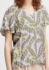 B.Young Bano V-Neck Print Blouse, Orchid Bloom