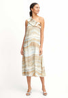 B.Young Hamma Marble Print One Shoulder Maxi Dress, Cement Marble