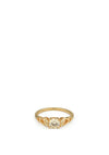 24Kae Heart and Stone Ring, Gold Size 56