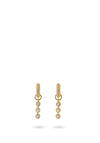24Kae CZ Drop Charm Huggie Earrings, Gold