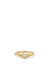 24Kae CZ Flower Ring, Gold