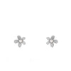 24Kae Pearl Centre Flower Stud Earrings, Silver