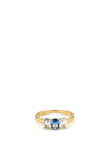 24Kae Trinity Blue CZ Ring, Gold