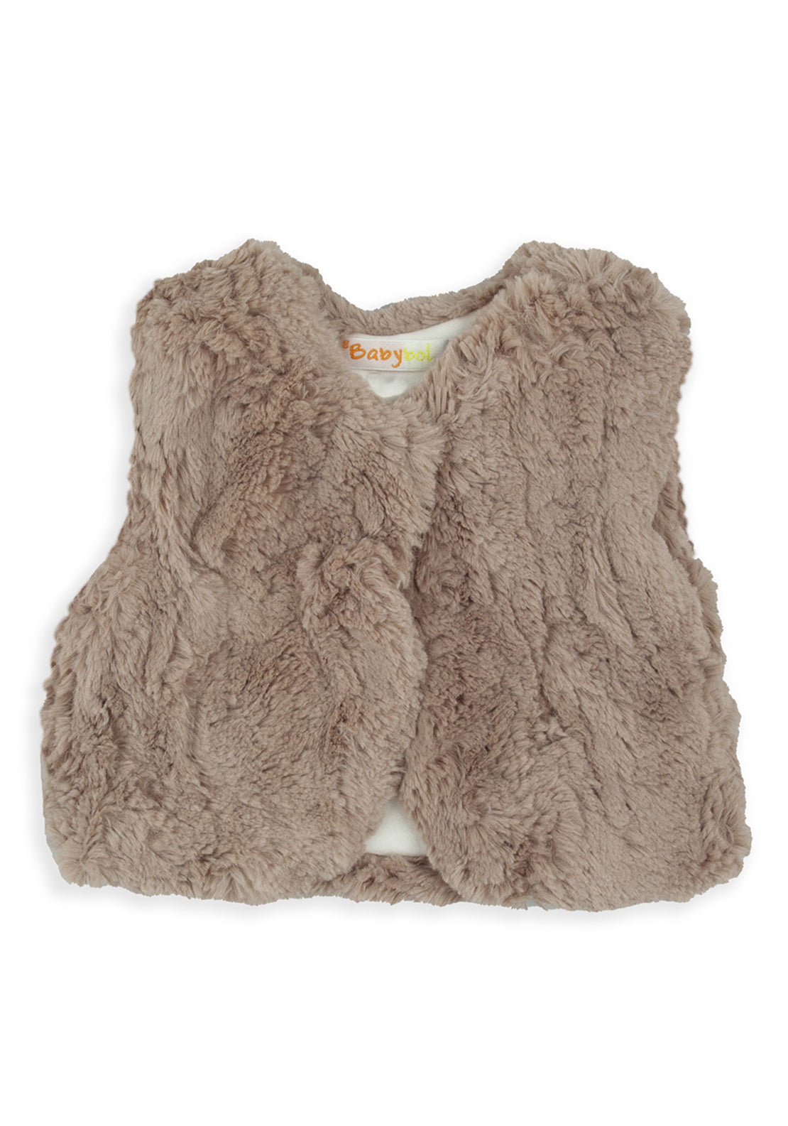 Babybol Baby Girl Faux Fur Gilet, Beige