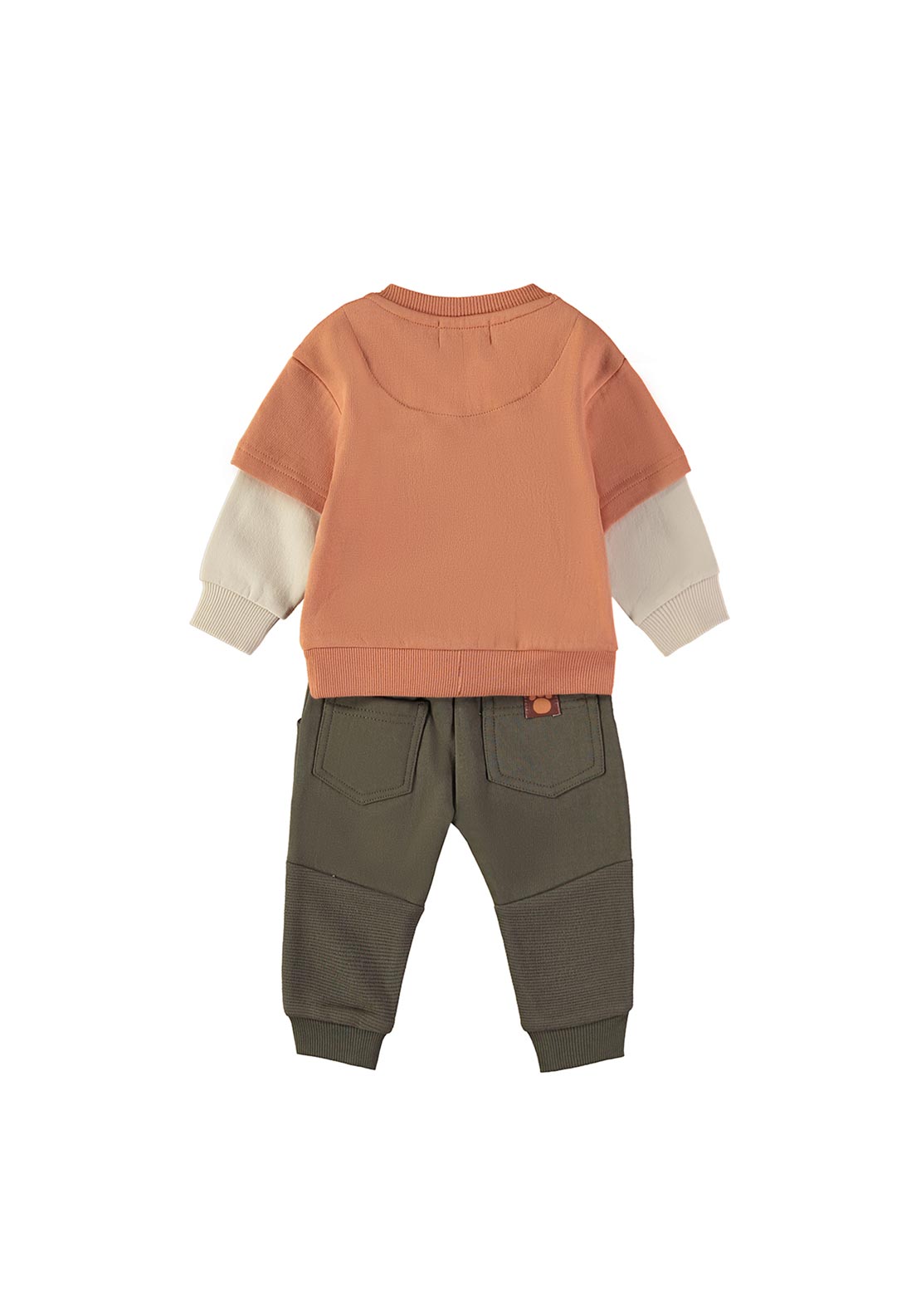 Babybol Baby Boy Roarsome Sweater and Jogger Set, Orange