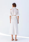 Kameya Cold Shoulder Embroidered Midi Dress, Ecru