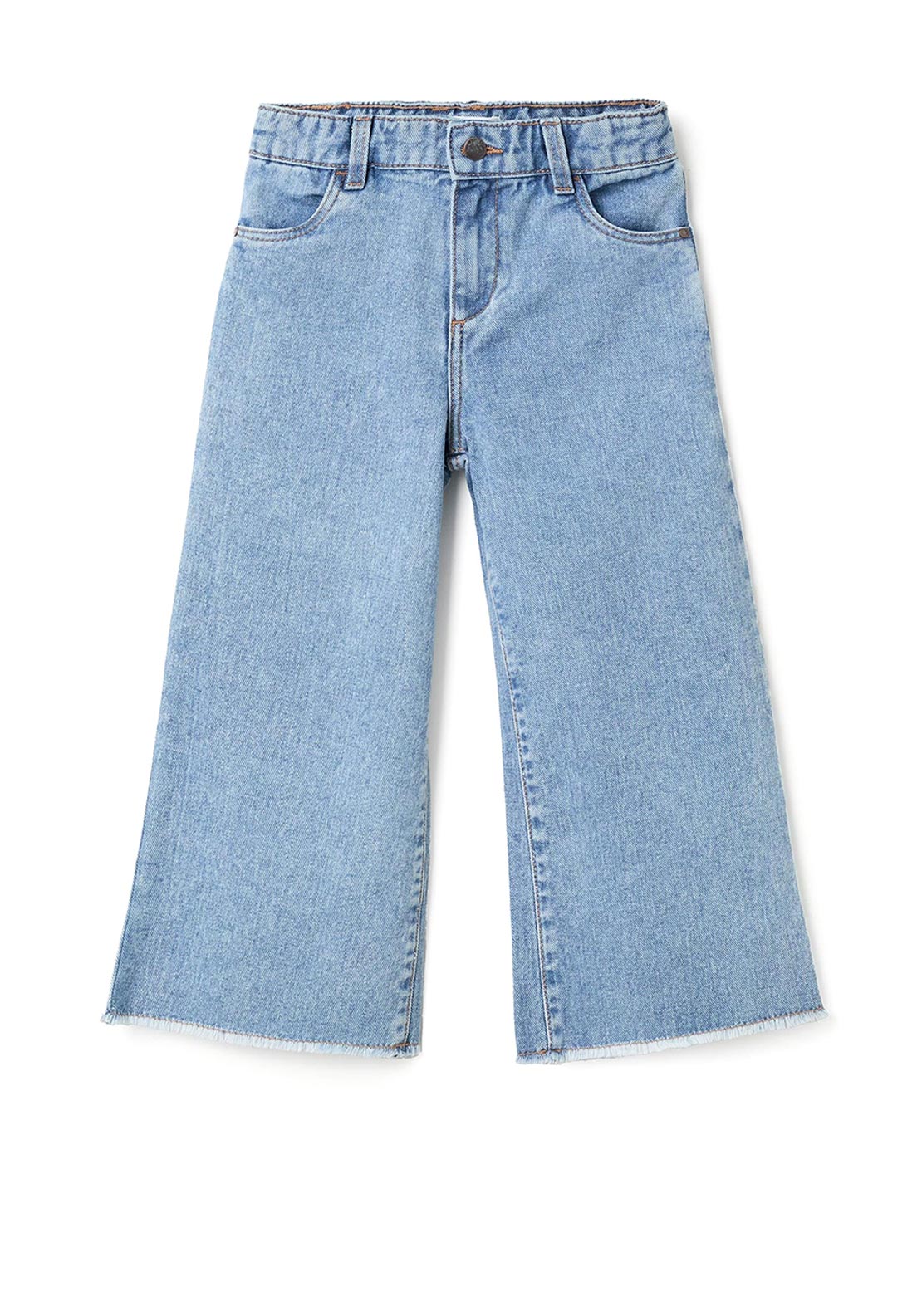 Zippy Girls Wide Leg Frayed Hem Jeans, Blue