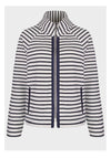 Bianca Frenzy Striped Short Jacket, White & Navy
