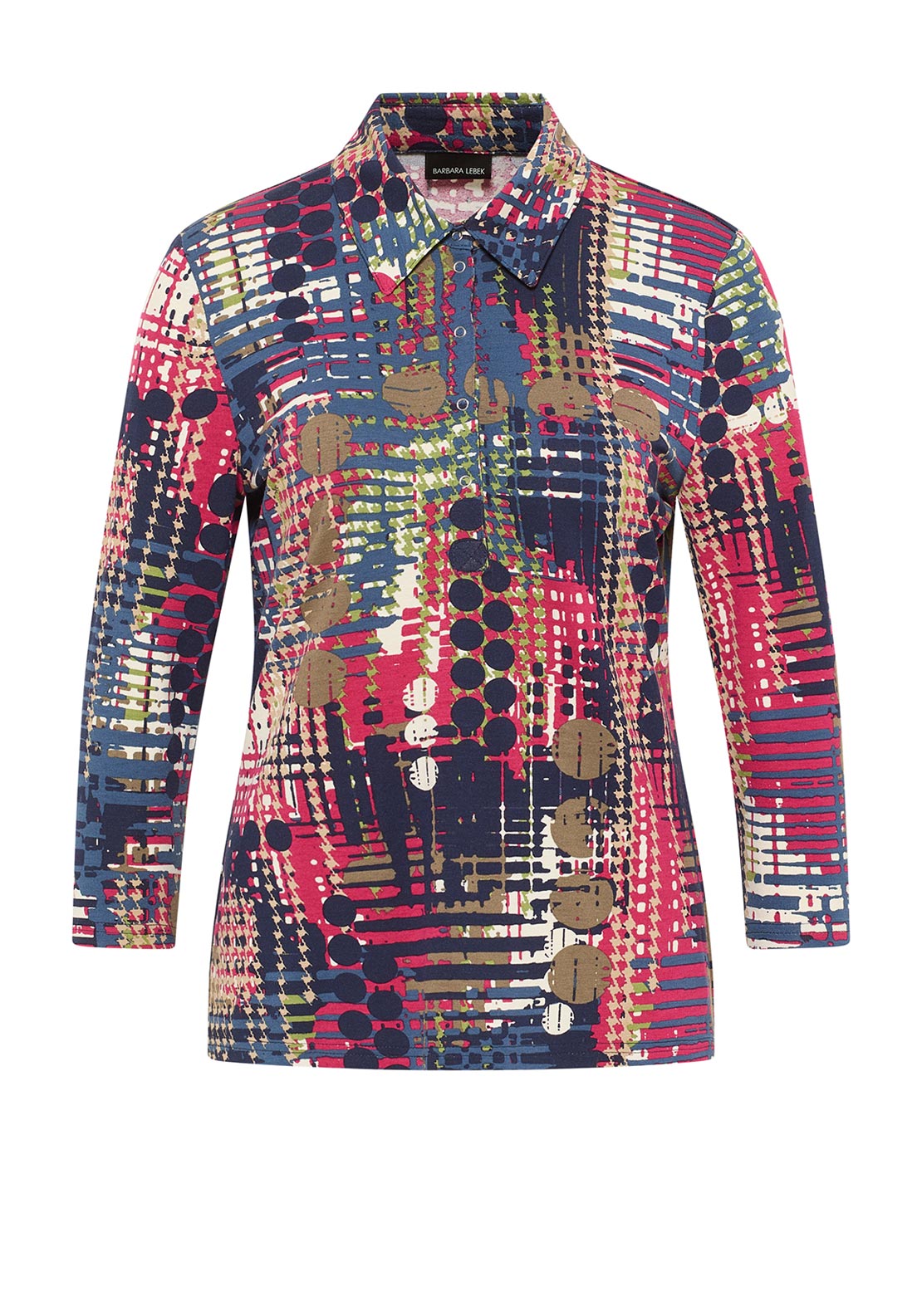 Barbara Lebek Abstract Polo Shirt Khaki 62030062-651 main image 1