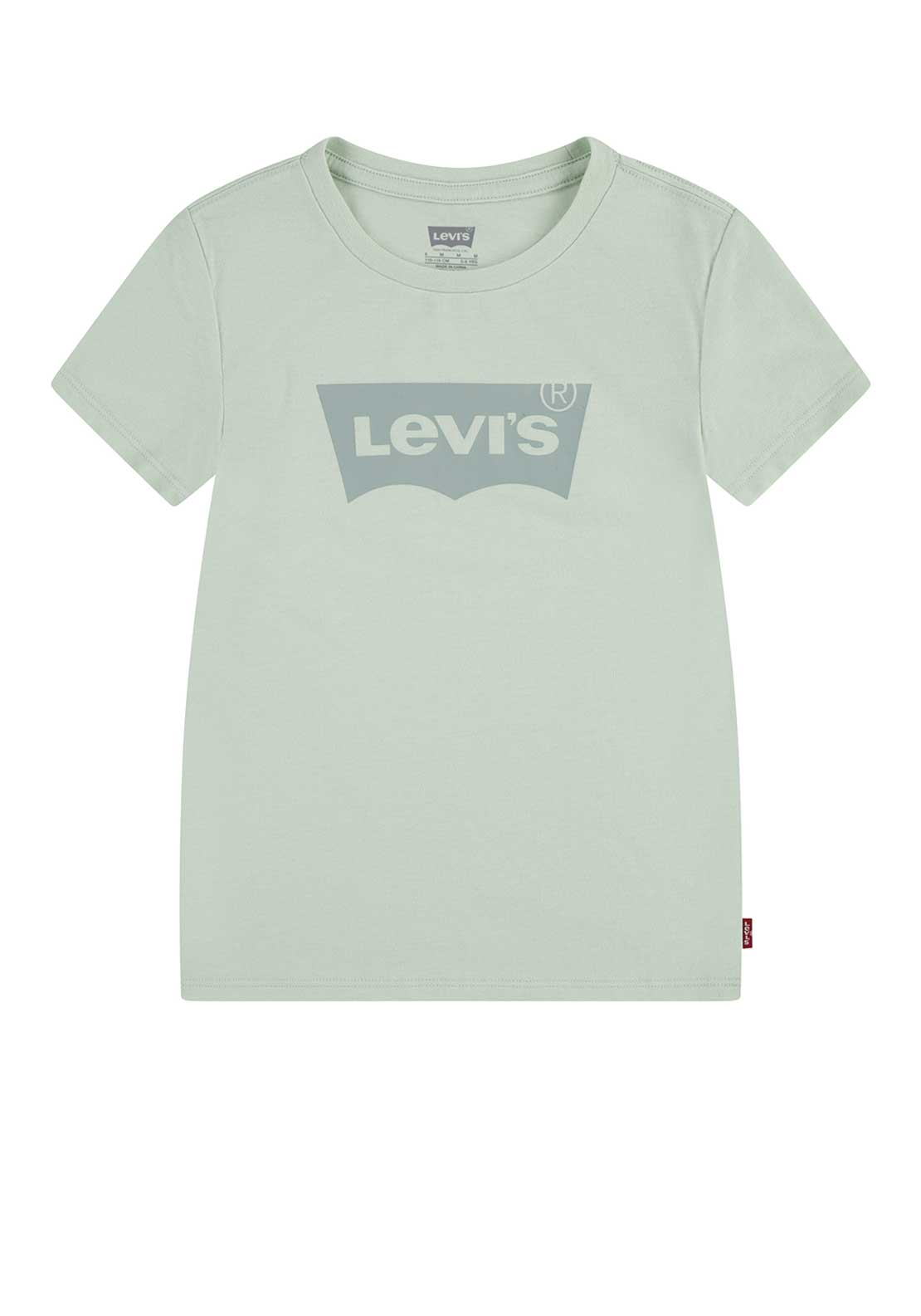 Levi’s Girls Batwing Logo Short Sleeve Tee, Green