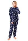 Indigo Sky Snowflake Fleece Pyjama Set, Navy