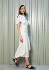 Kameya Ruched Bodice A-line Maxi Dress, Ecru