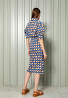Kameya Ciricle Print A-line Midi Shirt Dress, Indigo