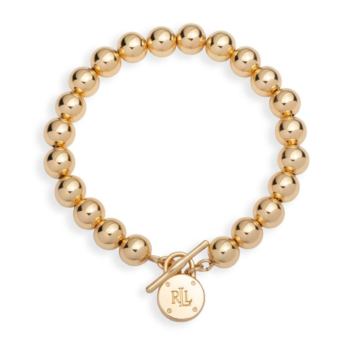 Ralph Lauren Beaded Logo Padlock Bracelet, Gold