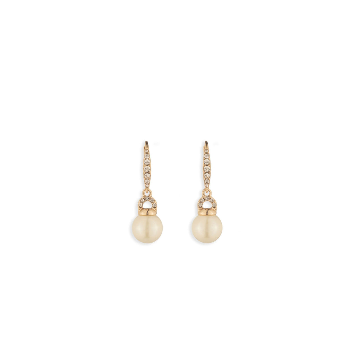 Ralph Lauren Pavé & Pearl Drop Earrings, Gold