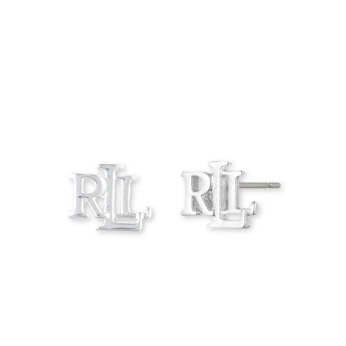 Ralph Lauren Logo Stud Earrings, Silver