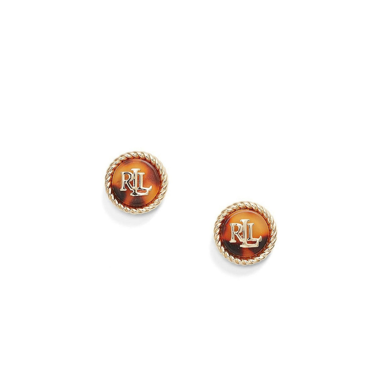 Ralph Lauren Tortoise Logo Stud Earrings, Gold