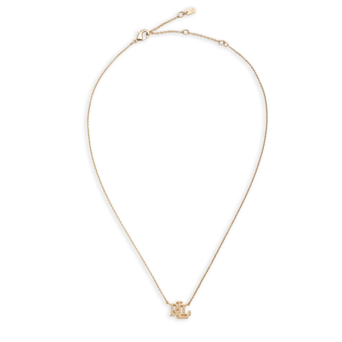 Ralph Lauren Faux Pearl Logo Pendant Necklace, Gold