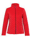 Dolcezza High Shine Quilted Coat, Red