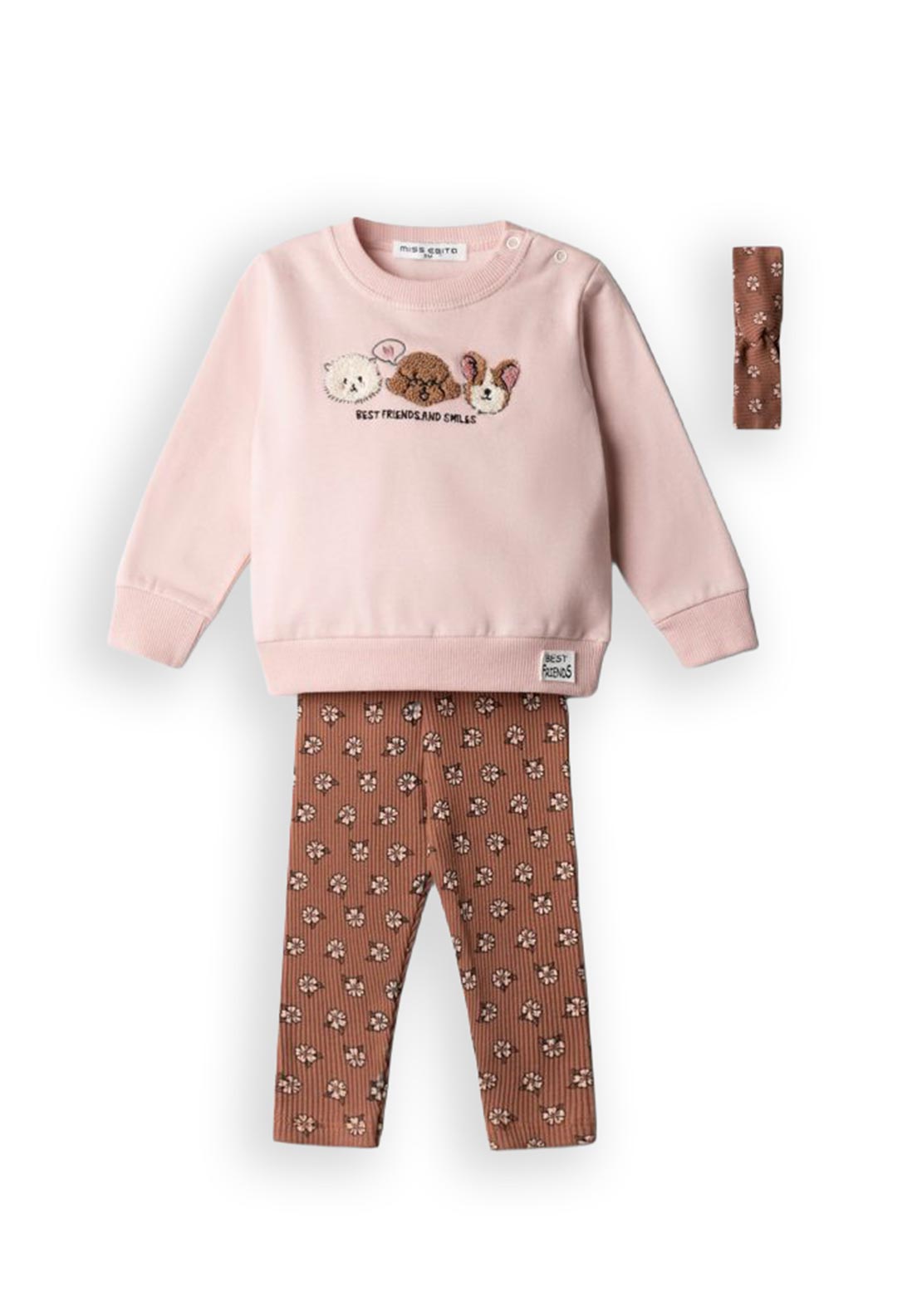 Ebita Baby Girl Bear Sweater and Legging Set, Pink