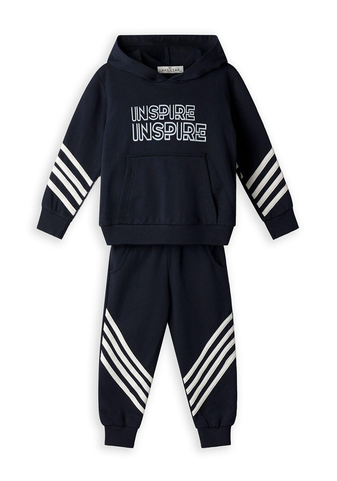 Hashtag Mini Boy Inspire Hoodie and Tracksuit Set, Navy