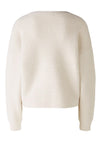Oui Cross Over Front Rib Knit Top, Off-White