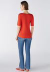 Oui V-Neck Cotton Blend T-Shirt, Aura Orange