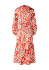 Oui Paisley Print Midi Tiered Dress, Red & White