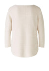 Oui Seam Detail Cotton Knit Sweater, Off-White