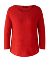 Oui Seam Detail Cotton Knit Sweater, Aura Orange