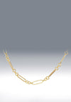 9 Carat Gold Hollow Figaro Paper Chain Necklace, Yellow Gold