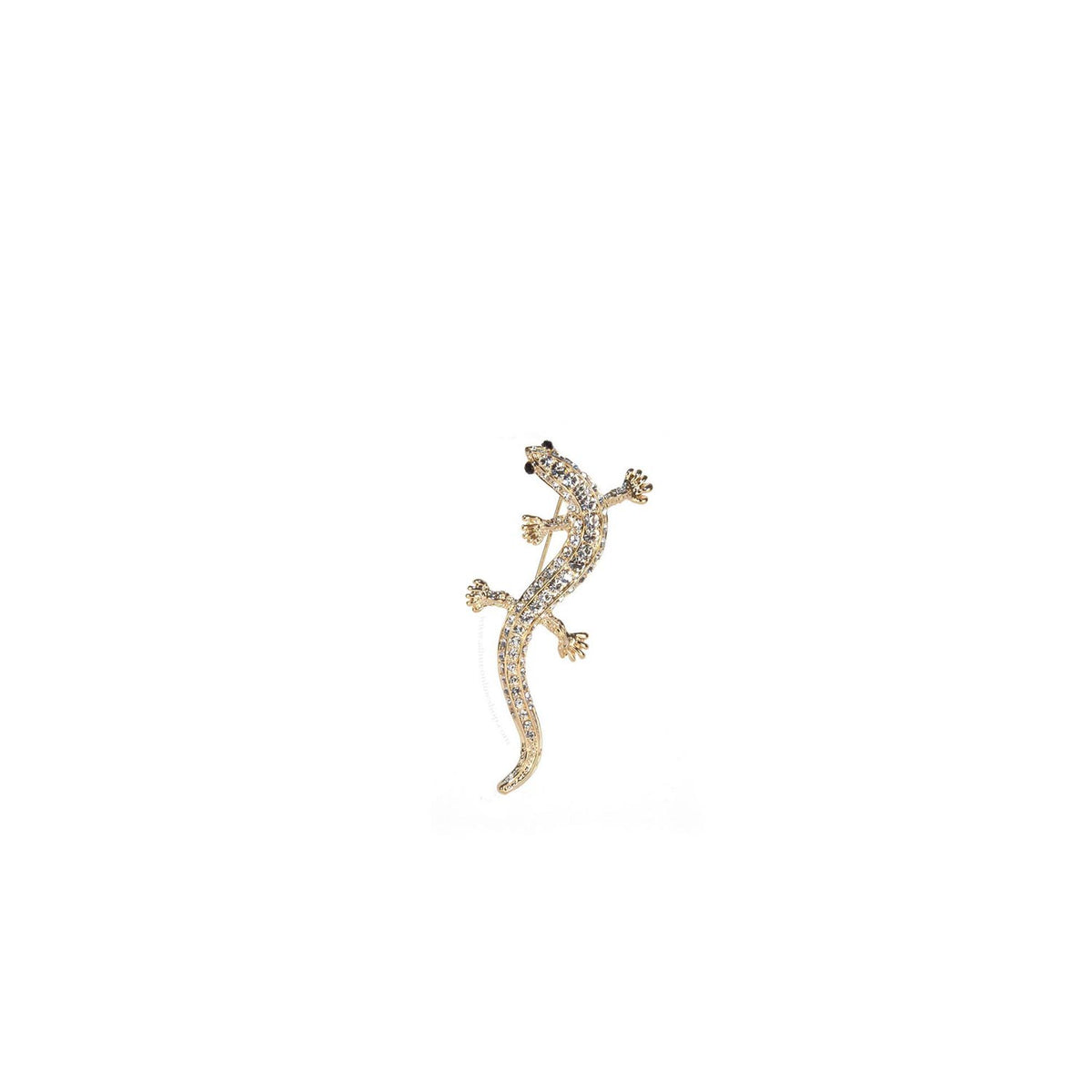 Absolute CZ Lizard Brooch, Gold